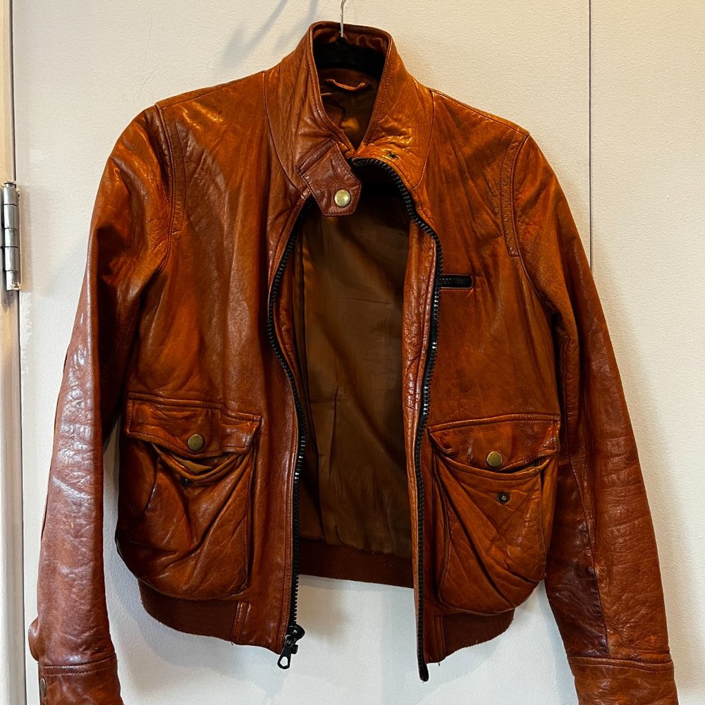 Vintage Gap Leather Bomber Jacket